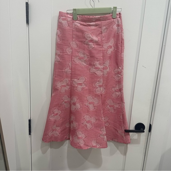 Self Contrast Salli Pink Floral Midi Skirt Small - Picture 4 of 10